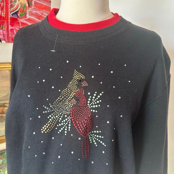 sunburst parrot black and red layered bird sweater - Picture 2 of 3